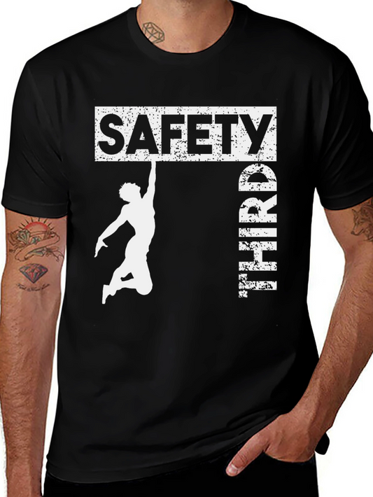 Safety Third Graphic Tee - Black Cotton Casual T-Shirt