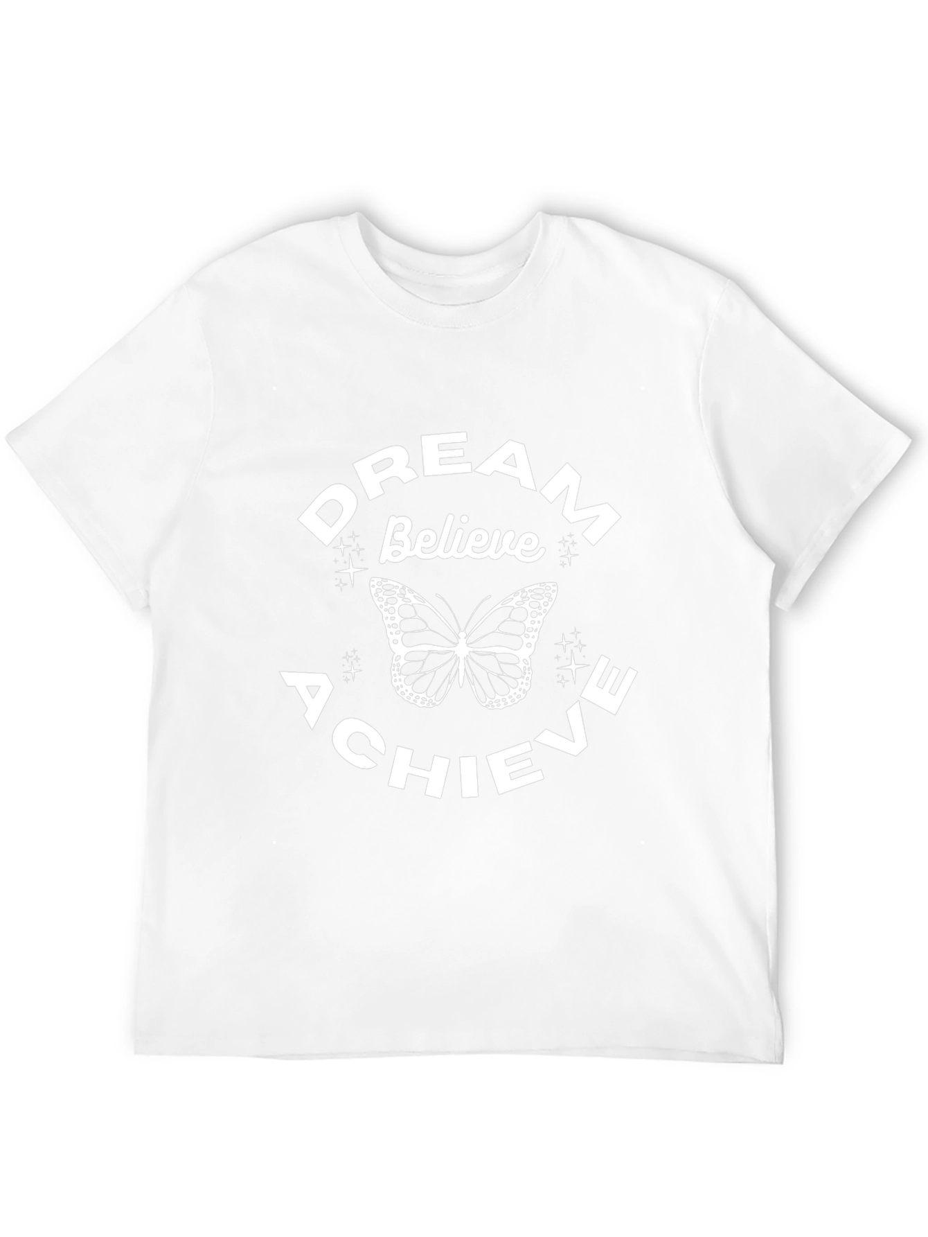 Dream Believe Achieve Butterfly Black T-Shirt