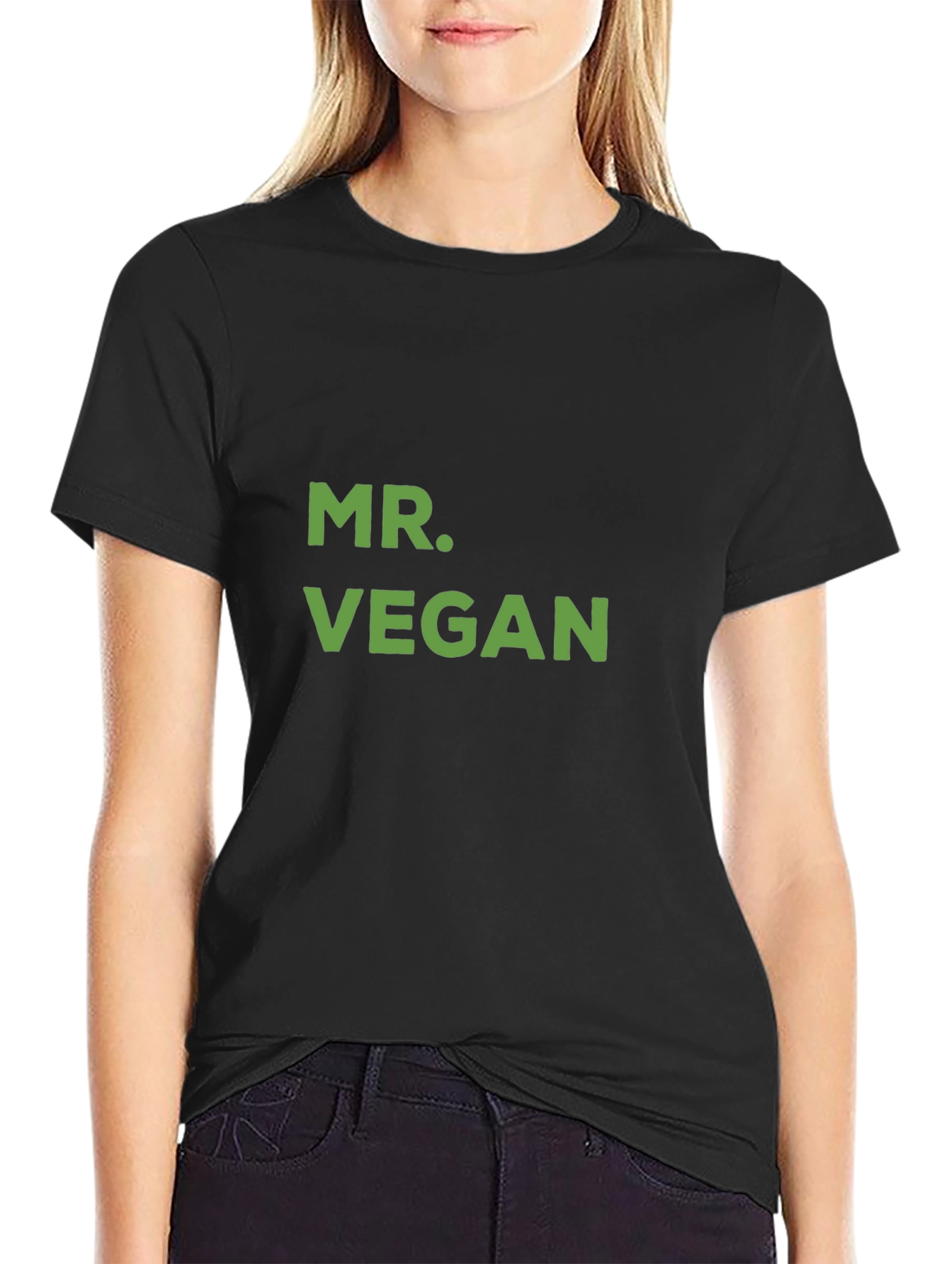 Mr. Vegan Graphic Tee - Black Cotton T-Shirt