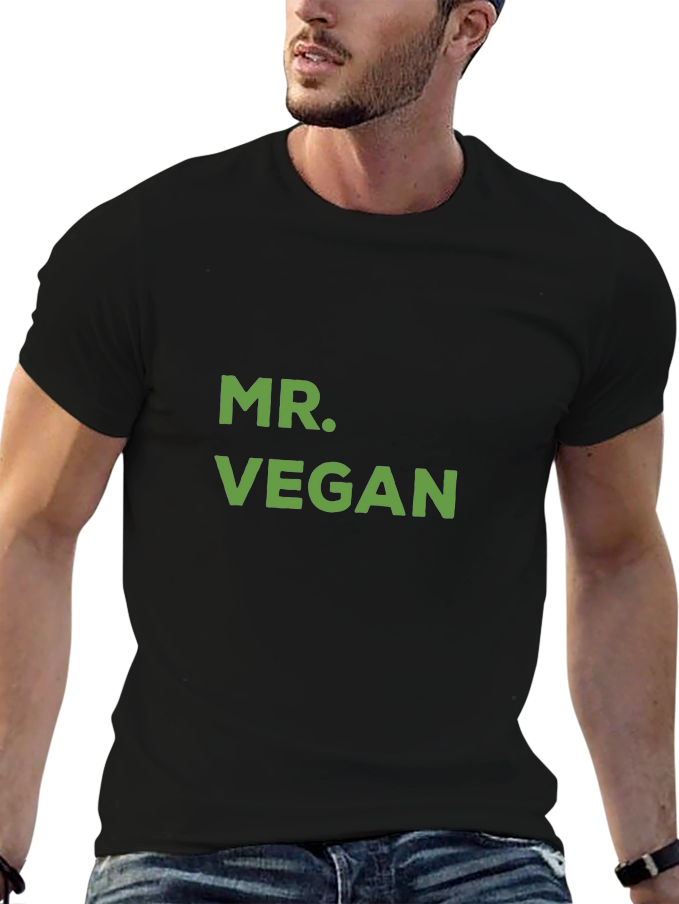 Mr. Vegan Graphic Tee - Black Cotton T-Shirt
